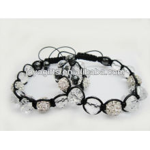 Nouveau produit / balle shamballa avec bracelet en cristal facetté bracelet tissé 95B0285